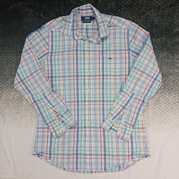 Vineyard Vines Other - Vineyard Vines Slim Fit Tucker‎ Shirt Mens Plaid White Cotton Size Medium